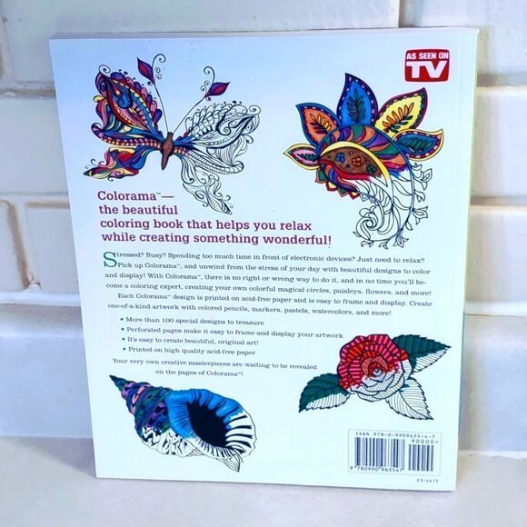 COLORAMA ADULT COLORING BOOK FULL SIZE COMES WITH BONUS PENCIL SET - Picture 2 of 6